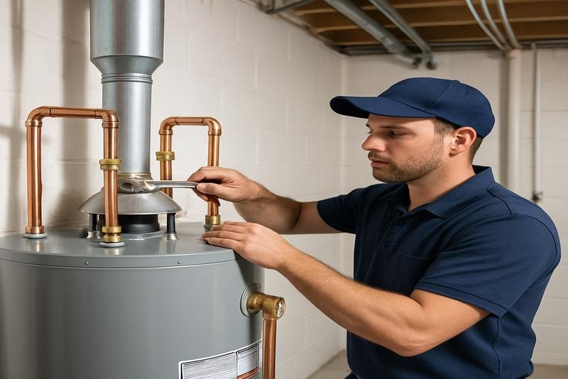 Transit & Flow Image Showing Tank Water Heater Installation Process For Homeowners In Columbus, Oh.